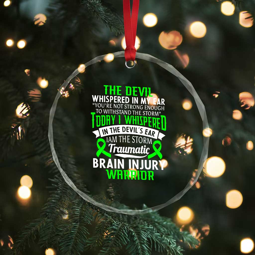 Traumatic Brain Injury Awareness Crystal Glass Ornament TBI Warrior I Am The Storm TS02 Print Your Wear
