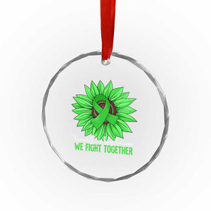 Traumatic Brain Injury Awareness Crystal Glass Ornament TBI We Fight Together Green Sunflower TS02 Print Your Wear