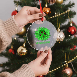 Traumatic Brain Injury Awareness Crystal Glass Ornament TBI We Fight Together Green Sunflower TS02 Print Your Wear