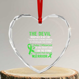 Traumatic Brain Injury Awareness Heart Crystal Glass Ornament I Am The Storm TBI Warrior TS02 Transparent Glass 3'' Heart Print Your Wear