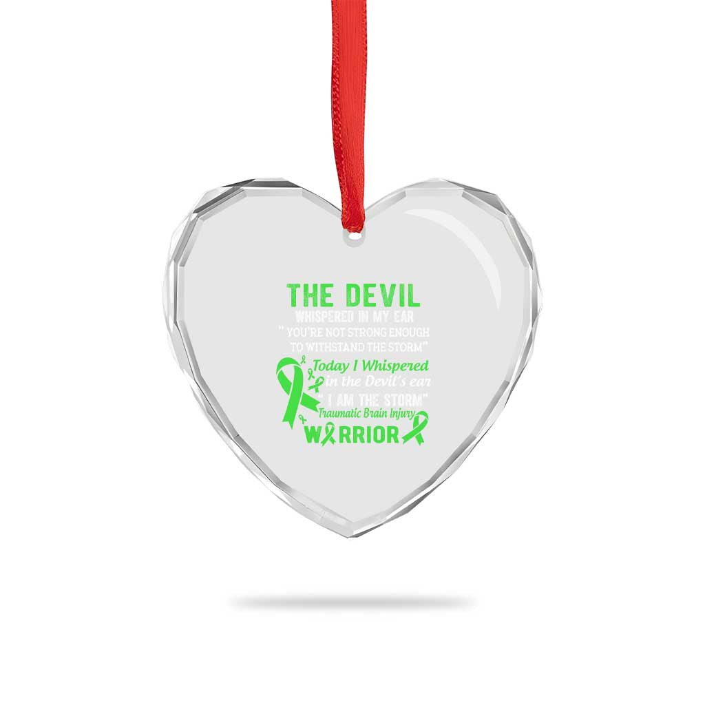Traumatic Brain Injury Awareness Heart Crystal Glass Ornament I Am The Storm TBI Warrior TS02 Print Your Wear