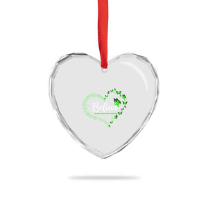 Traumatic Brain Injury Awareness Heart Crystal Glass Ornament TBI Believe Butterflies TS02 Print Your Wear