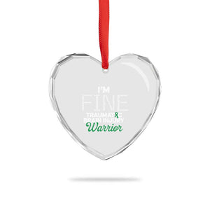 Traumatic Brain Injury Awareness Heart Crystal Glass Ornament TBI Warrior I'm Fine TS02 Print Your Wear
