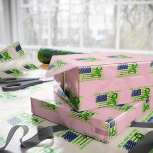 Traumatic Brain Injury Awareness Wrapping Paper Roll Not All Wounds Are Visible TBI Warrior American Flag TS02 Light Pink Print Your Wear