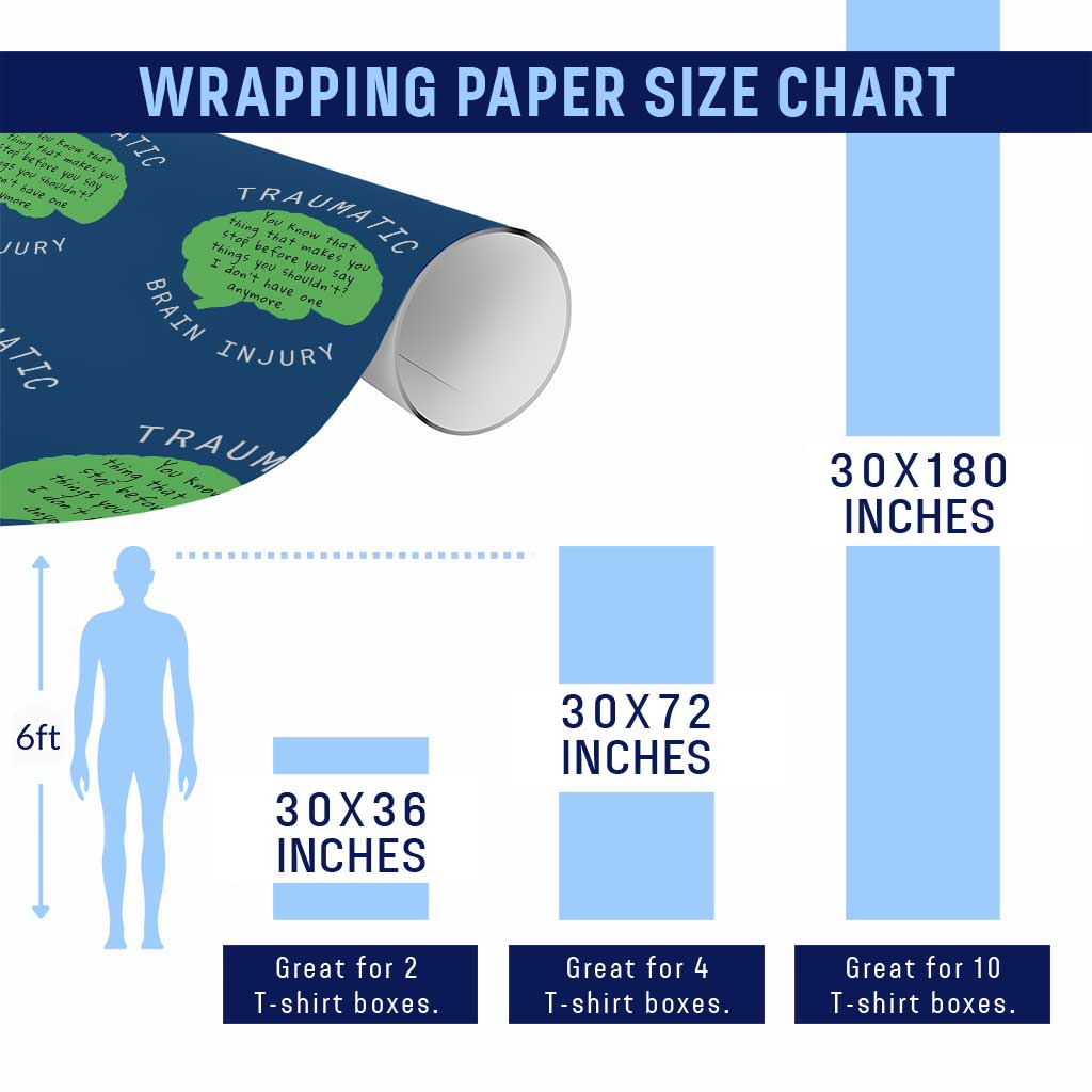 Traumatic Brain Injury Awareness Wrapping Paper Roll TBI Support TS02 Print Your Wear