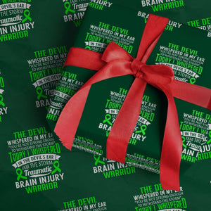 Traumatic Brain Injury Awareness Wrapping Paper Roll TBI Warrior I Am The Storm TS02 Green Print Your Wear