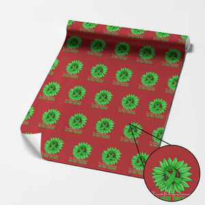 Traumatic Brain Injury Awareness Wrapping Paper Roll TBI We Fight Together Green Sunflower TS02 Red Print Your Wear