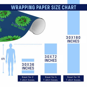 Traumatic Brain Injury Awareness Wrapping Paper Roll TBI We Fight Together Green Sunflower TS02 Print Your Wear