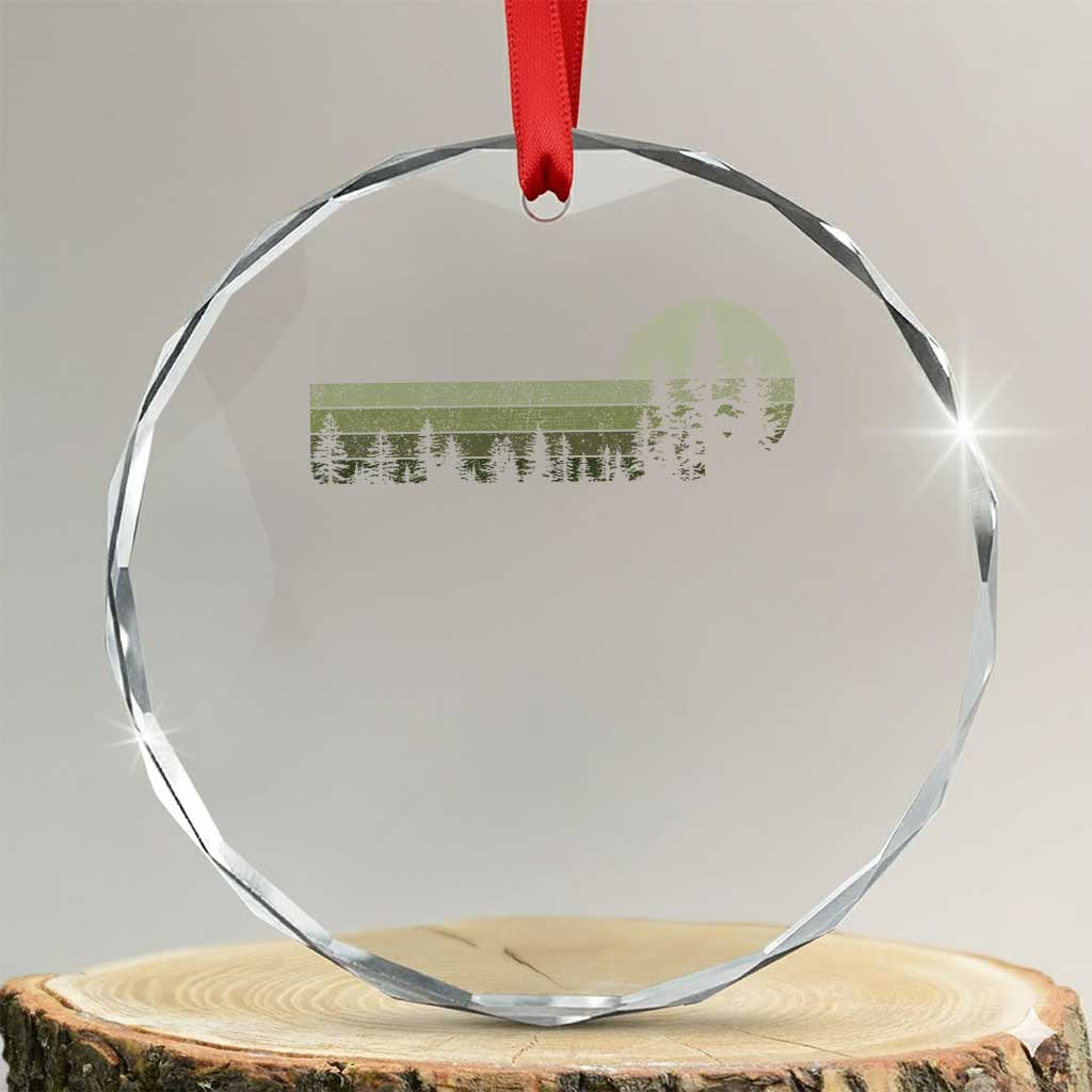 Trees Wildlife Nature Vintage Forest Crystal Glass Ornament TS10 Transparent Glass 3'' Circle Print Your Wear