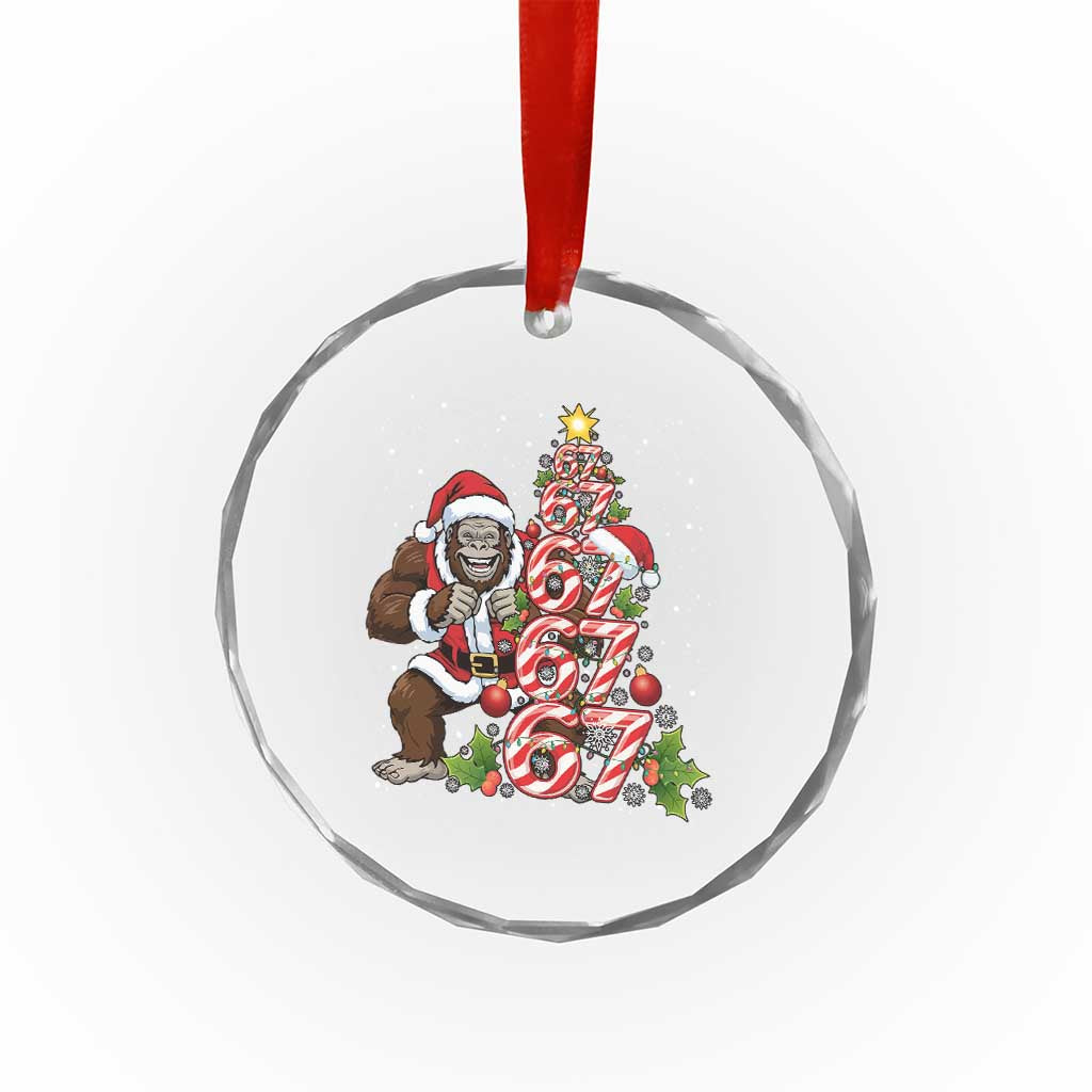 Trending Six Seven Meme Bigfoot Christmas Tree Crystal Glass Ornament Holiday Gift TS12 Print Your Wear