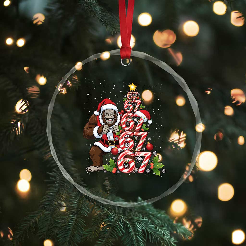 Trending Six Seven Meme Bigfoot Christmas Tree Crystal Glass Ornament Holiday Gift TS12 Print Your Wear