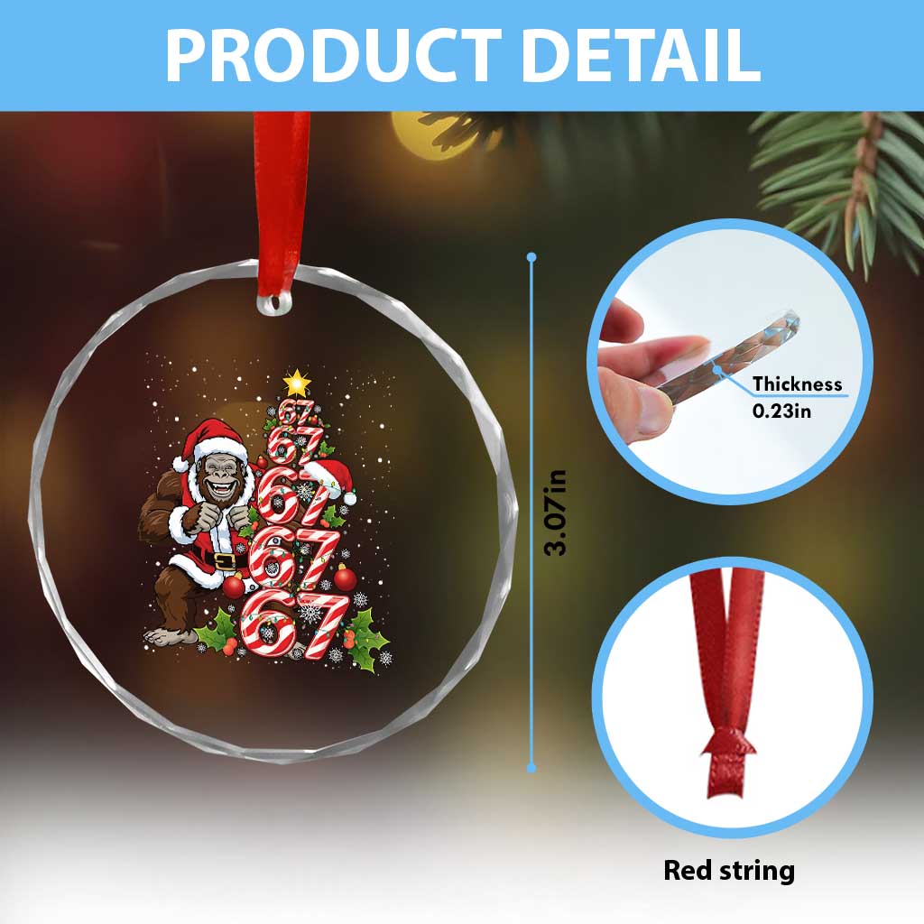 Trending Six Seven Meme Bigfoot Christmas Tree Crystal Glass Ornament Holiday Gift TS12 Print Your Wear