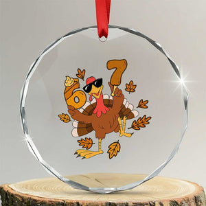 Trending Six Seven Meme Turkey Crystal Glass Ornament Funny Thanksgiving Gift TS12 Transparent Glass 3'' Circle Print Your Wear