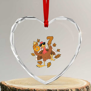 Trending Six Seven Meme Turkey Heart Crystal Glass Ornament Funny Thanksgiving Gift TS12 Transparent Glass 3'' Heart Print Your Wear