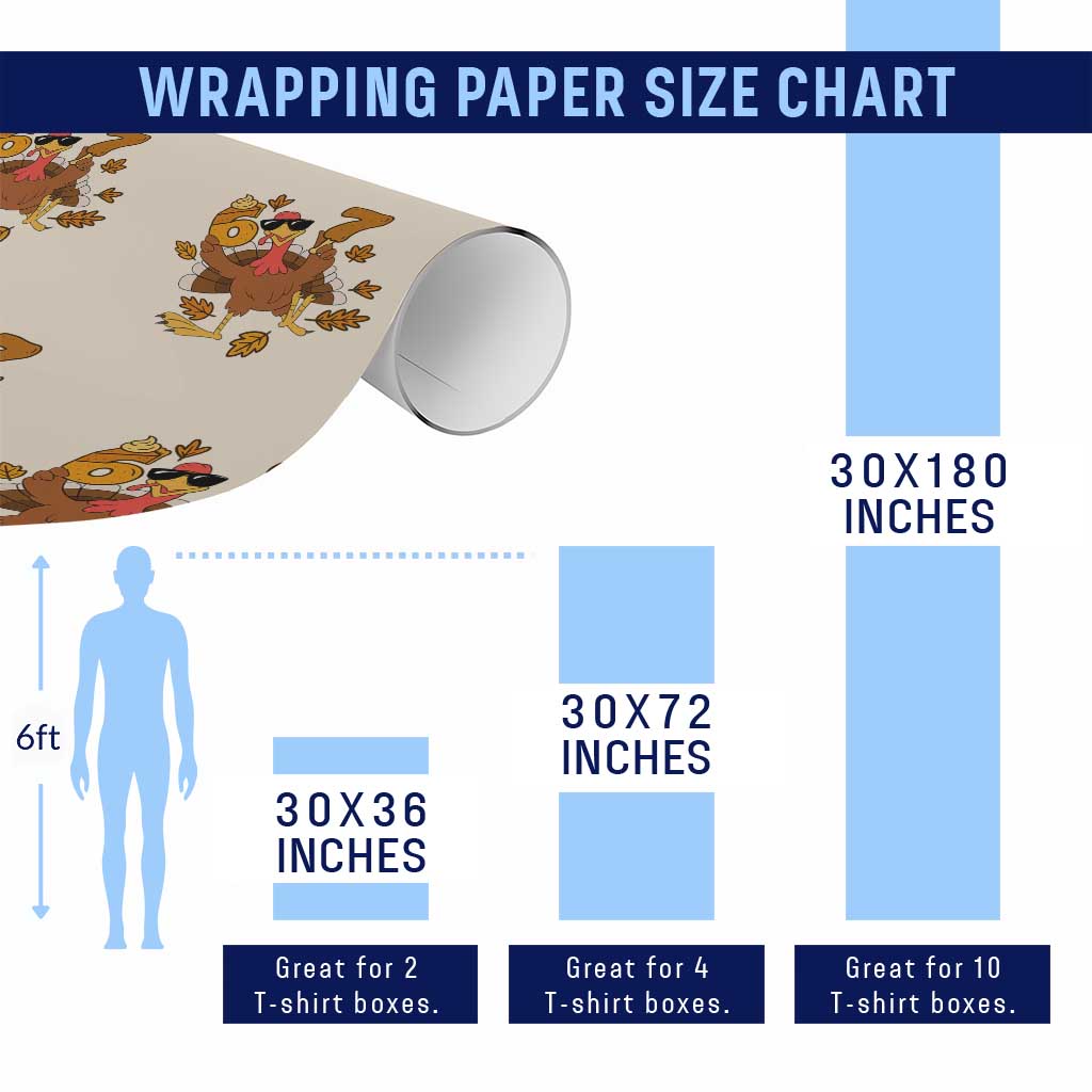 Trending Six Seven Meme Turkey Wrapping Paper Roll Funny Thanksgiving Gift TS12 Print Your Wear