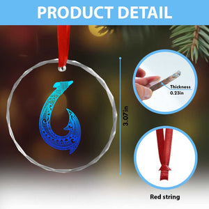 Tribal Makau Hawaiian Fish Hook Pacific Islander Hawaiian Crystal Glass Ornament TS11 Print Your Wear