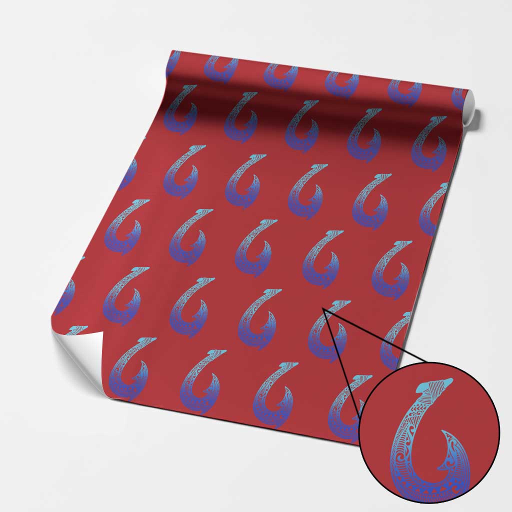 Tribal Makau Hawaiian Fish Hook Pacific Islander Hawaiian Wrapping Paper Roll TS11 Red Print Your Wear