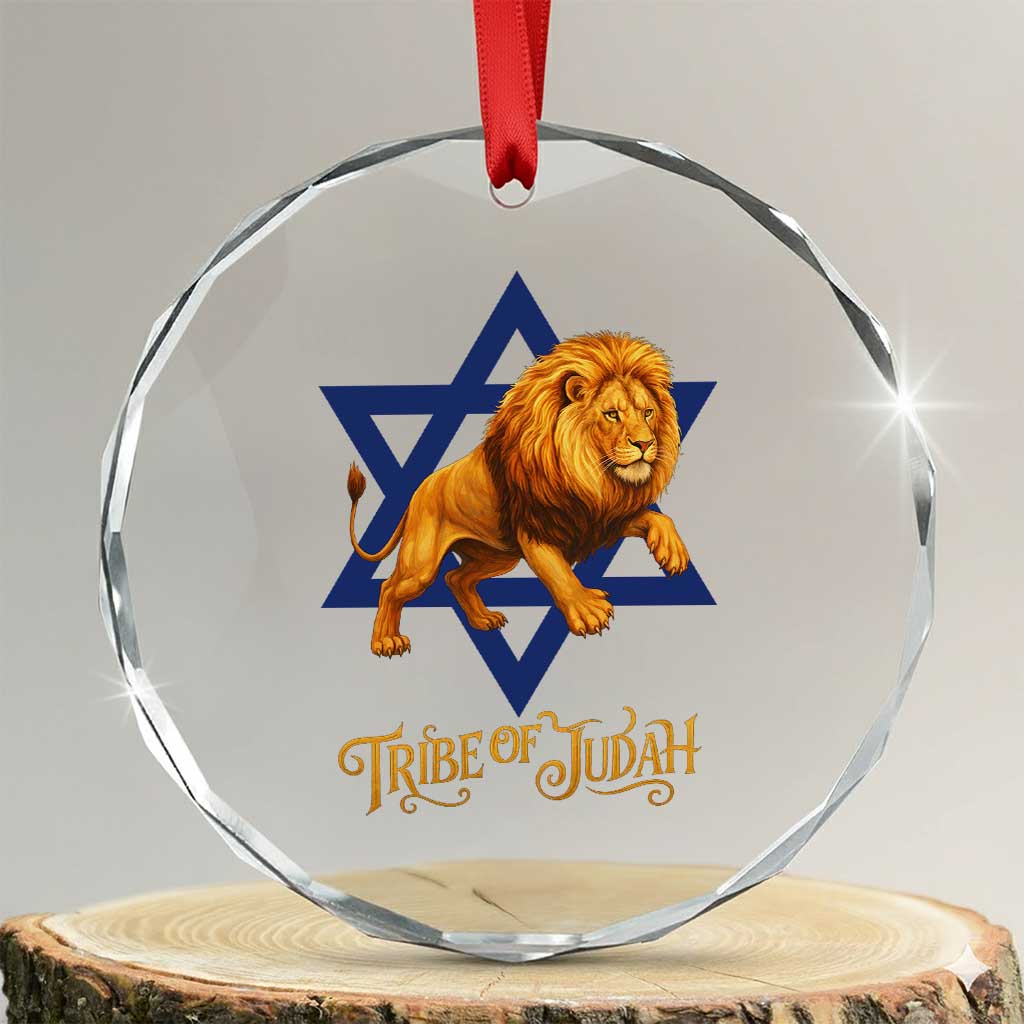 Tribe Of Judah Crystal Glass Ornament Bible History Hebrew Christ Israelite Lion TS11 Transparent Glass 3'' Circle Print Your Wear