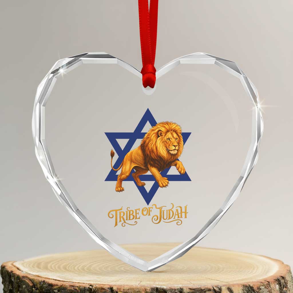 Tribe Of Judah Heart Crystal Glass Ornament Bible History Hebrew Christ Israelite Lion TS11 Transparent Glass 3'' Heart Print Your Wear