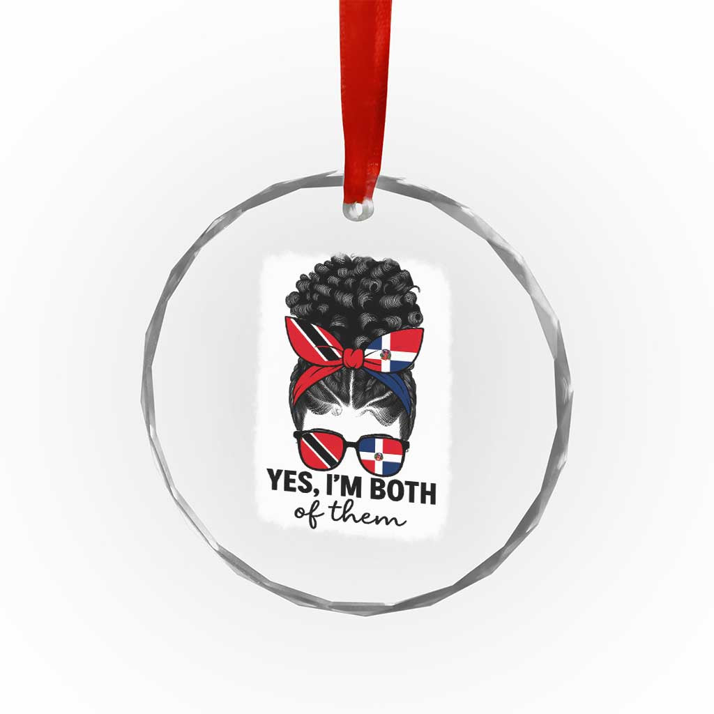 Trini Dominican Girl Crystal Glass Ornament Yes Im Both Trinidad And Tobago Dominican Pride TS10 Print Your Wear