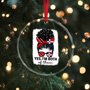 Trini Dominican Girl Crystal Glass Ornament Yes Im Both Trinidad And Tobago Dominican Pride TS10 Print Your Wear