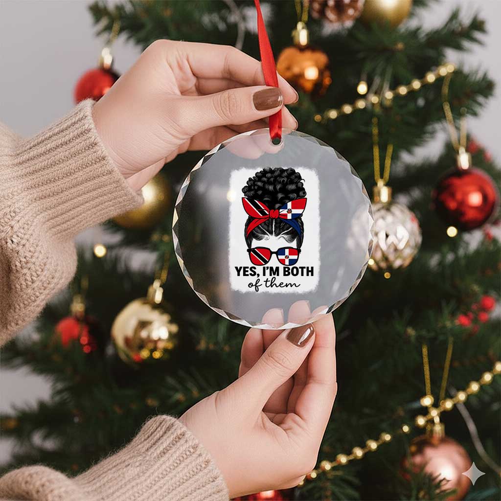 Trini Dominican Girl Crystal Glass Ornament Yes Im Both Trinidad And Tobago Dominican Pride TS10 Print Your Wear