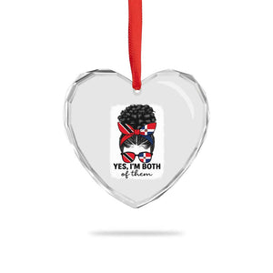 Trini Dominican Girl Heart Crystal Glass Ornament Yes Im Both Trinidad And Tobago Dominican Pride TS10 Print Your Wear