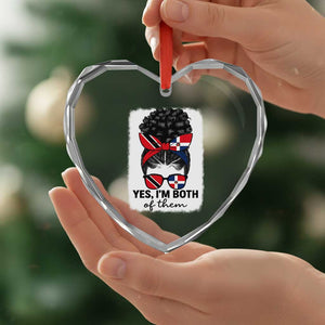Trini Dominican Girl Heart Crystal Glass Ornament Yes Im Both Trinidad And Tobago Dominican Pride TS10 Print Your Wear