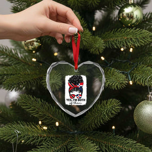 Trini Dominican Girl Heart Crystal Glass Ornament Yes Im Both Trinidad And Tobago Dominican Pride TS10 Print Your Wear