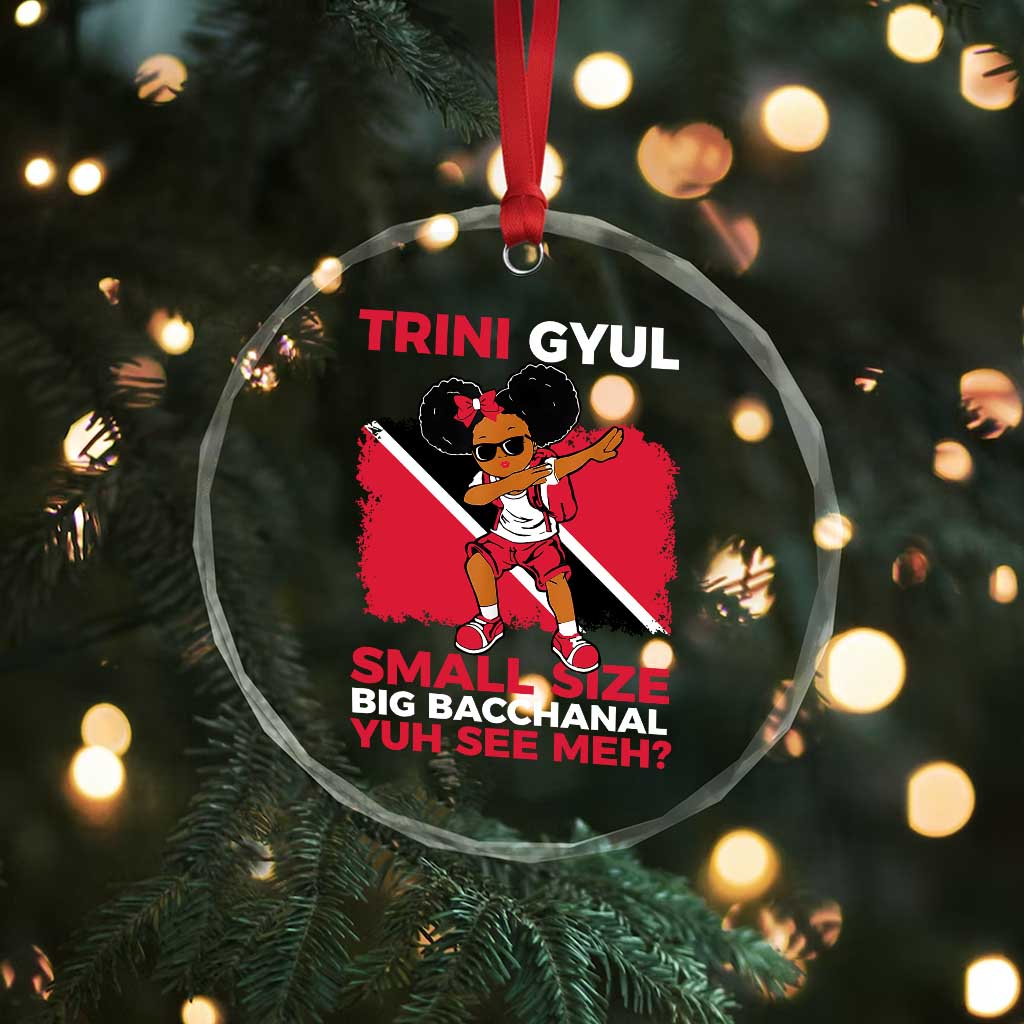 Trini Gyul Crystal Glass Ornament Funny Trinidadian Girl Afro Island Girls Caribbean TS10 Print Your Wear