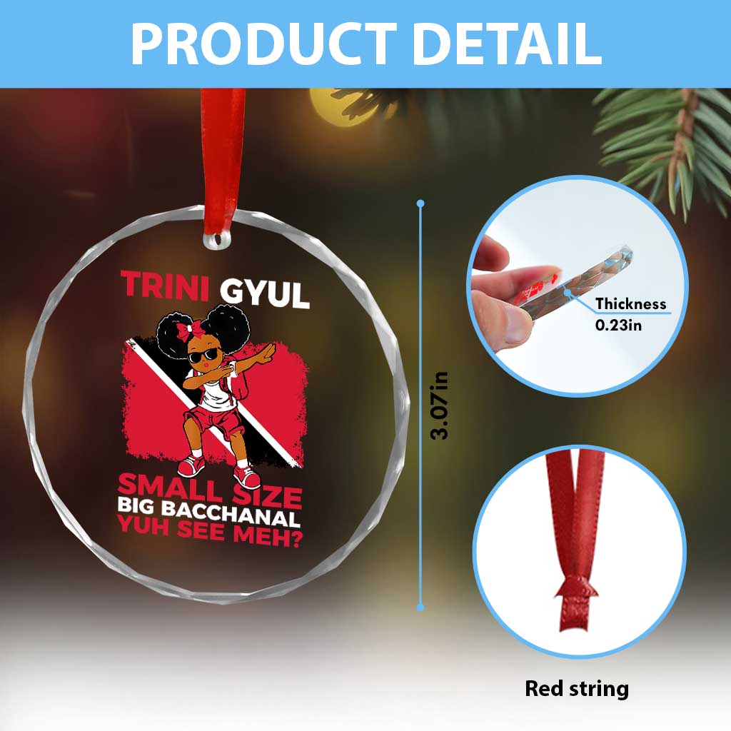 Trini Gyul Crystal Glass Ornament Funny Trinidadian Girl Afro Island Girls Caribbean TS10 Print Your Wear
