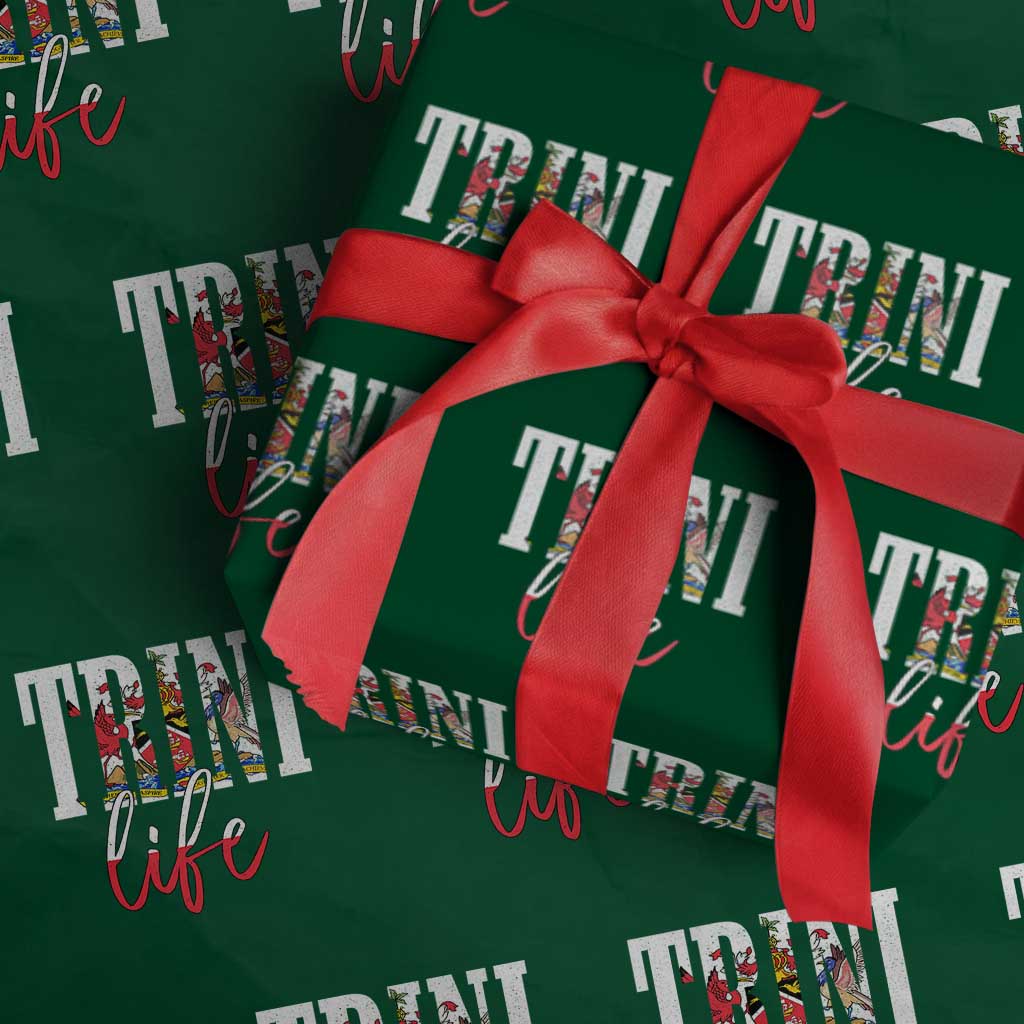 Trini Life Wrapping Paper Roll Trinidad and Tobago Flag Caribbean Souvenir TS10 Green Print Your Wear