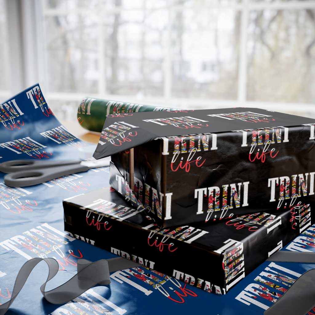Trini Life Wrapping Paper Roll Trinidad and Tobago Flag Caribbean Souvenir TS10 Black Print Your Wear