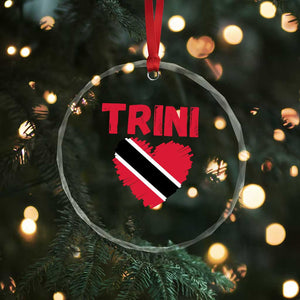 Trini Pride Crystal Glass Ornament Trinidad and Tobago Heart Flag Caribbean Roots TS10 Print Your Wear