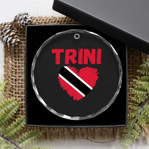 Trini Pride Crystal Glass Ornament Trinidad and Tobago Heart Flag Caribbean Roots TS10 Print Your Wear