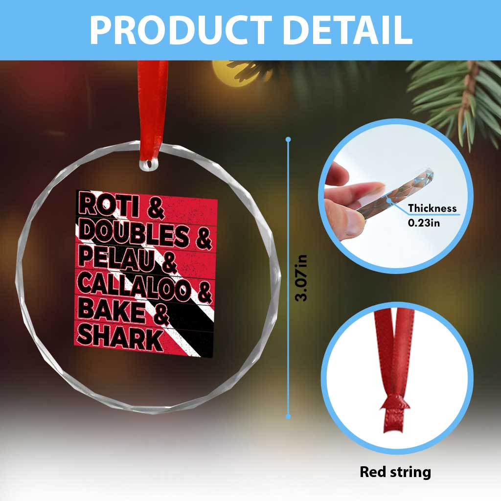 Trini Pride Crystal Glass Ornament Trinidad and Tobago National Food TS10 Print Your Wear