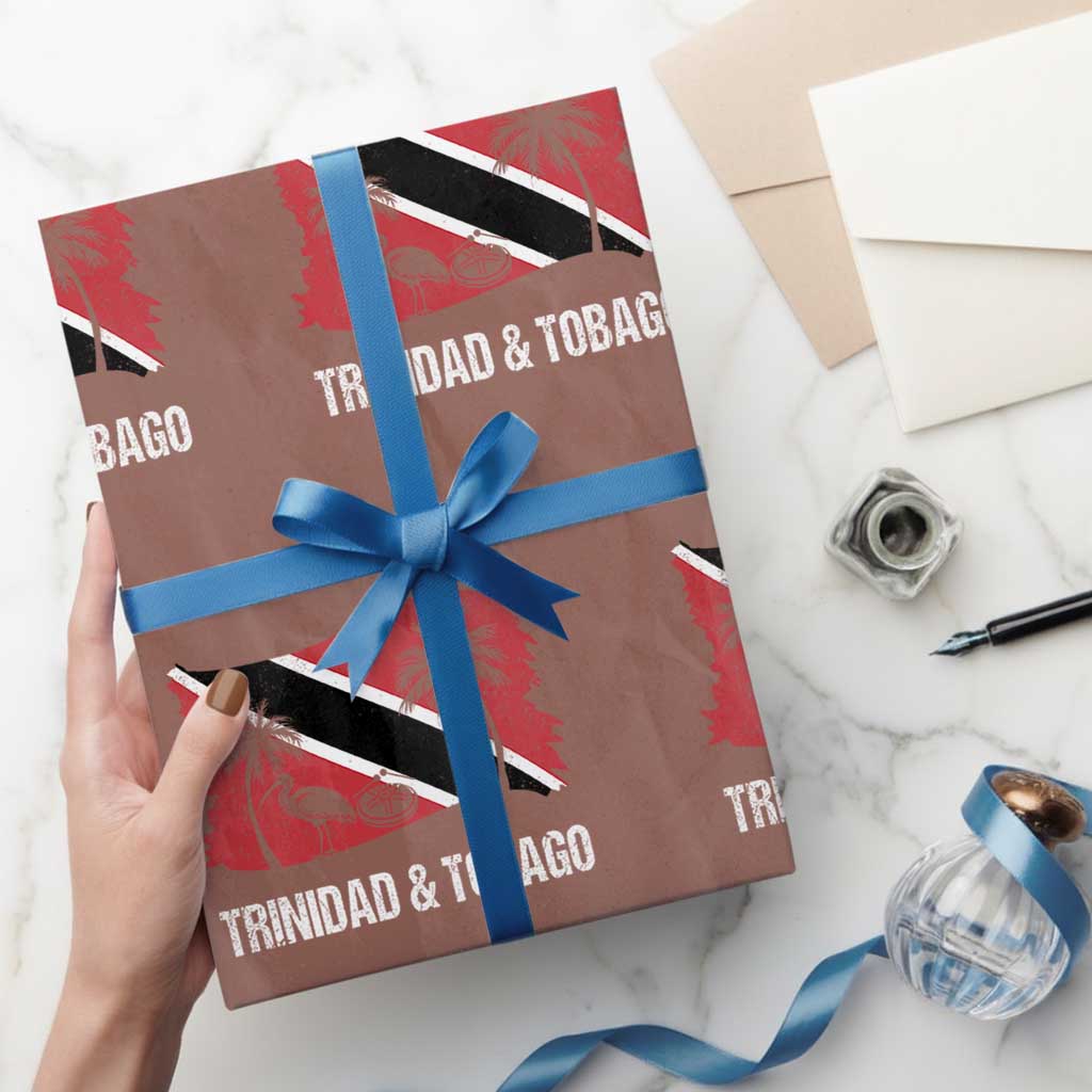 Trini Pride Wrapping Paper Roll Caribbean Trinidad And Tobago Flag TS10 Mocha Print Your Wear