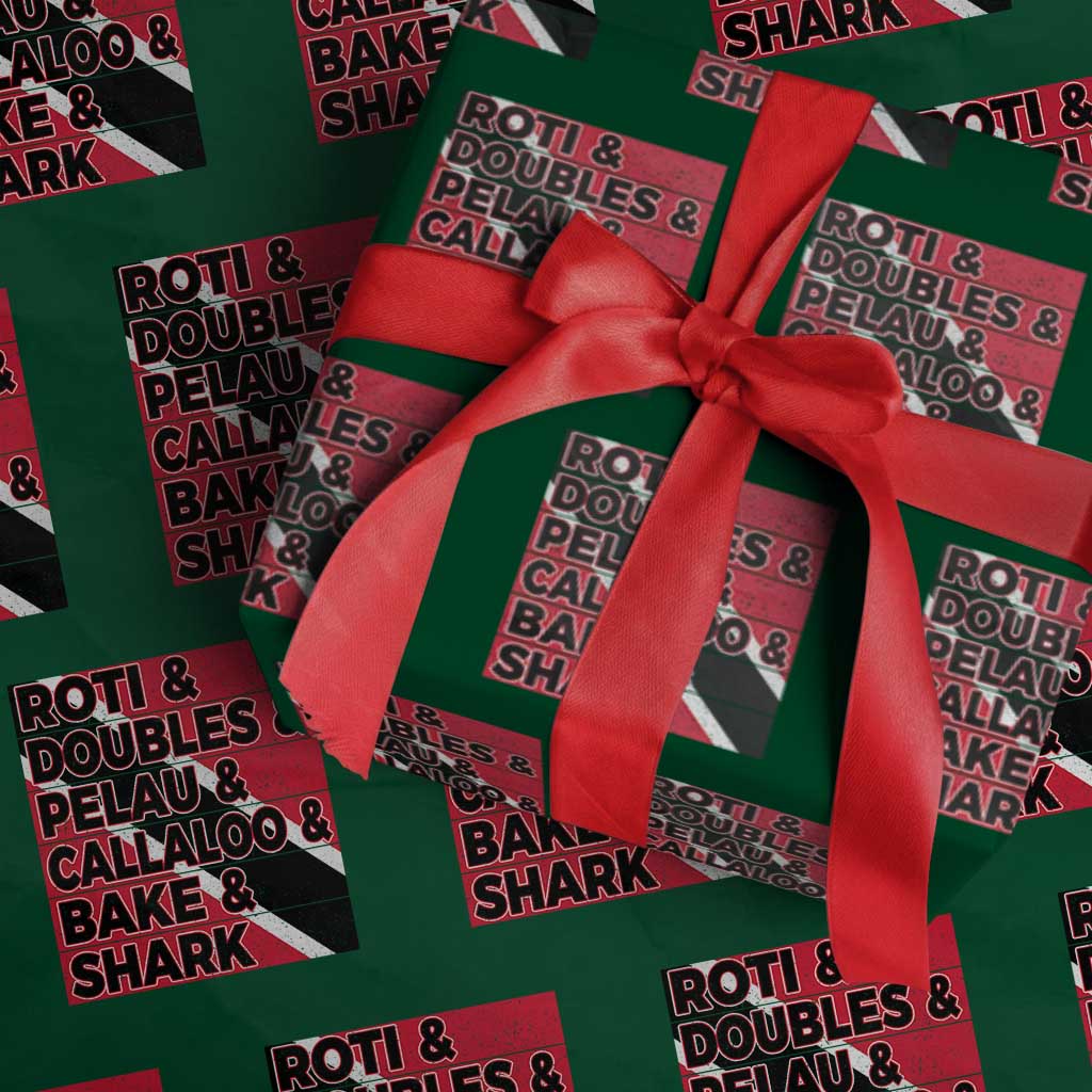 Trini Pride Wrapping Paper Roll Trinidad and Tobago National Food TS10 Green Print Your Wear
