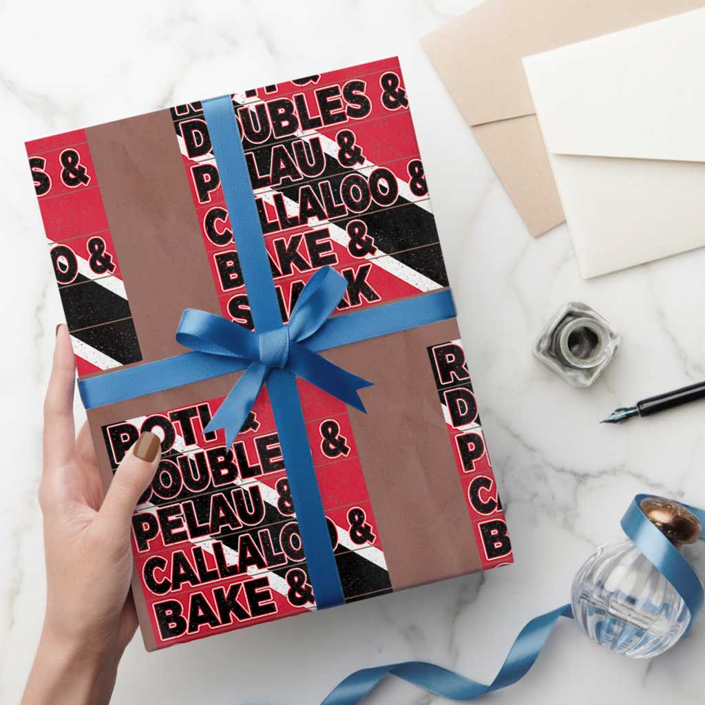 Trini Pride Wrapping Paper Roll Trinidad and Tobago National Food TS10 Mocha Print Your Wear