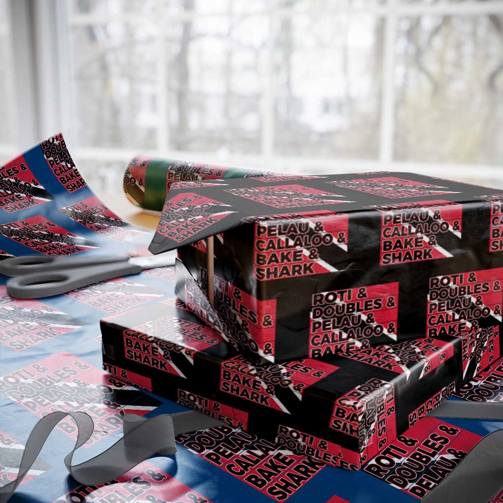 Trini Pride Wrapping Paper Roll Trinidad and Tobago National Food TS10 Black Print Your Wear
