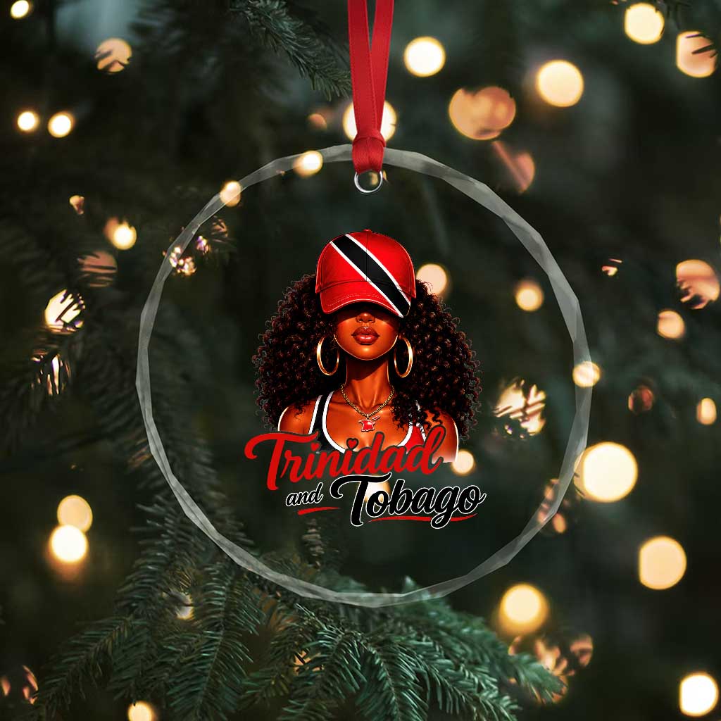 Trinidad and Tobago Afro Girl Crystal Glass Ornament Trini Black Queen Caribbean Pride Heritage Gift