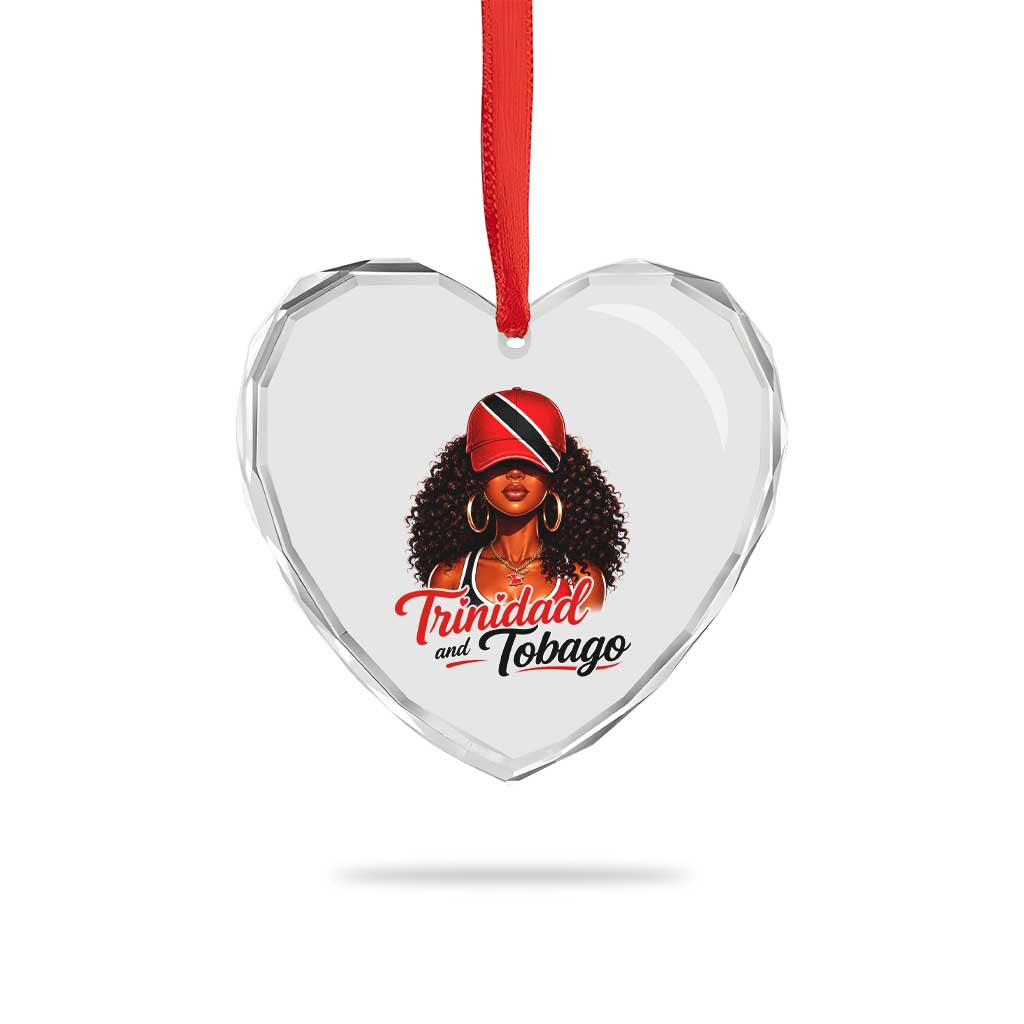 Trinidad and Tobago Afro Girl Heart Crystal Glass Ornament Trini Black Queen Caribbean Pride Heritage Gift TS10 Print Your Wear