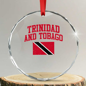 Trinidad And Tobago Athletic Throwback Design Crystal Glass Ornament Vintage Trinidadian Flag