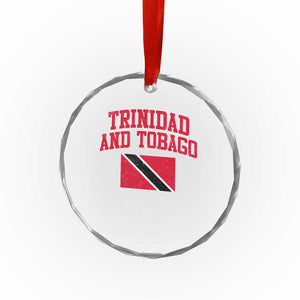 Trinidad And Tobago Athletic Throwback Design Crystal Glass Ornament Vintage Trinidadian Flag