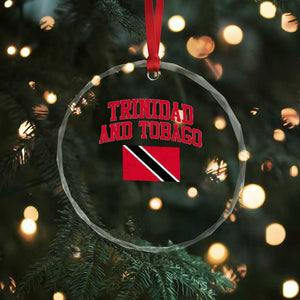 Trinidad And Tobago Athletic Throwback Design Crystal Glass Ornament Vintage Trinidadian Flag
