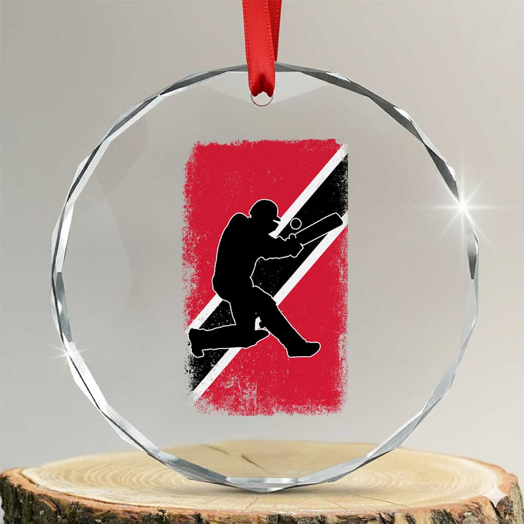 Trinidad and Tobago Cricket Crystal Glass Ornament Retro Vintage Sport Trini Trinidadian Flag Cricket Fan TS10 Transparent Glass 3'' Circle Print Your Wear