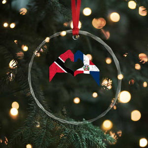 Trinidad and Tobago Dominican Crystal Glass Ornament Two Flags One Heart TS10 Print Your Wear