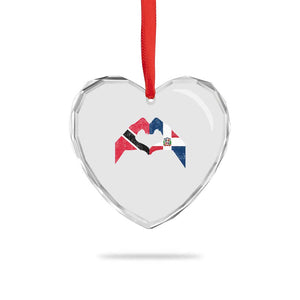 Trinidad and Tobago Dominican Heart Crystal Glass Ornament Two Flags One Heart TS10 Print Your Wear