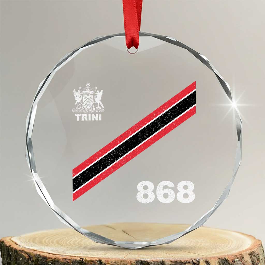 Trinidad and Tobago Flag Crystal Glass Ornament 868 Trini Soccer Fan TS10 Transparent Glass 3'' Circle Print Your Wear