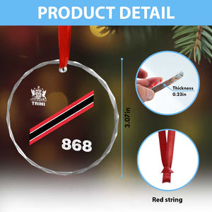 Trinidad and Tobago Flag Crystal Glass Ornament 868 Trini Soccer Fan TS10 Print Your Wear